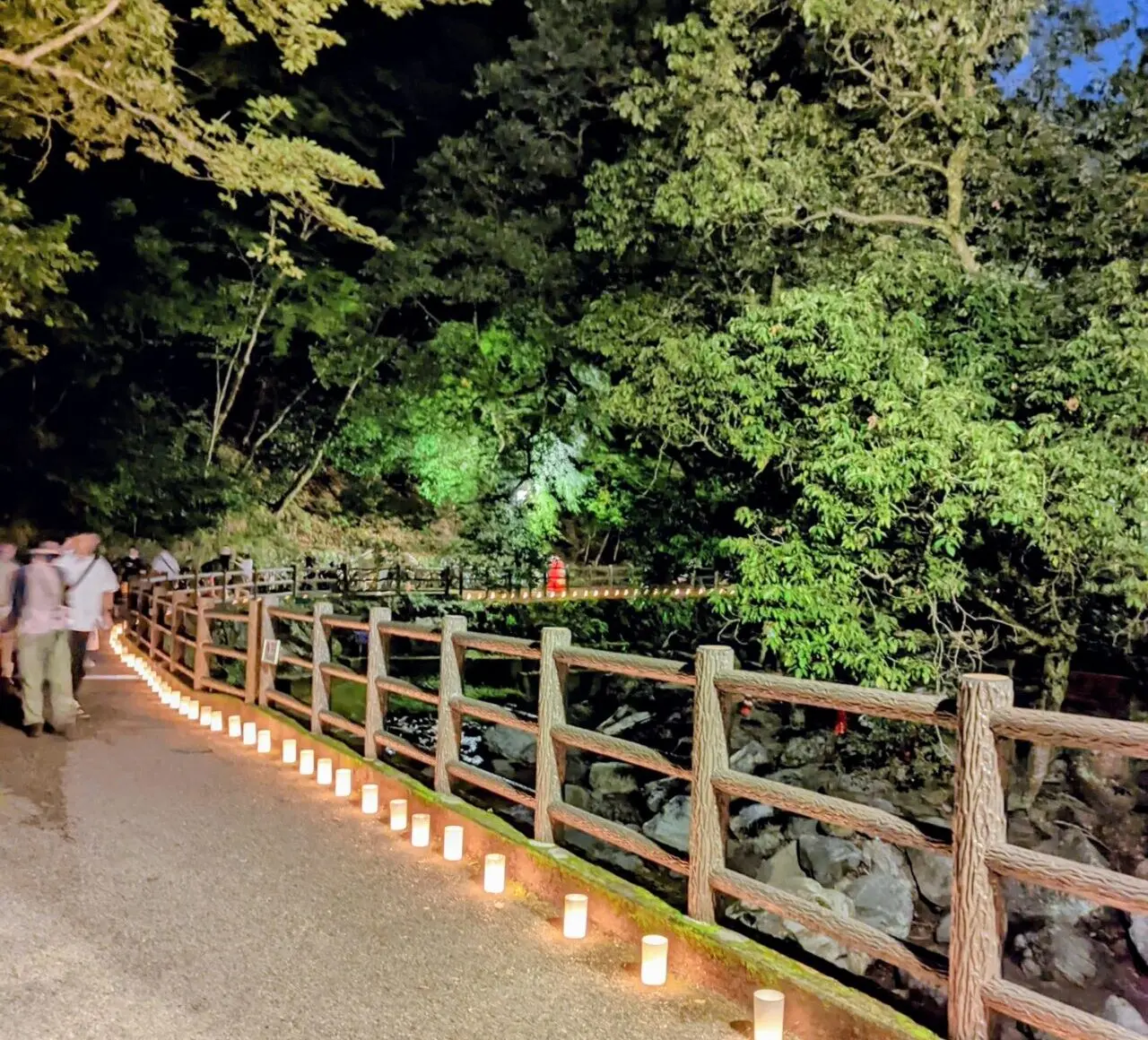 滝道を彩るキャンドル