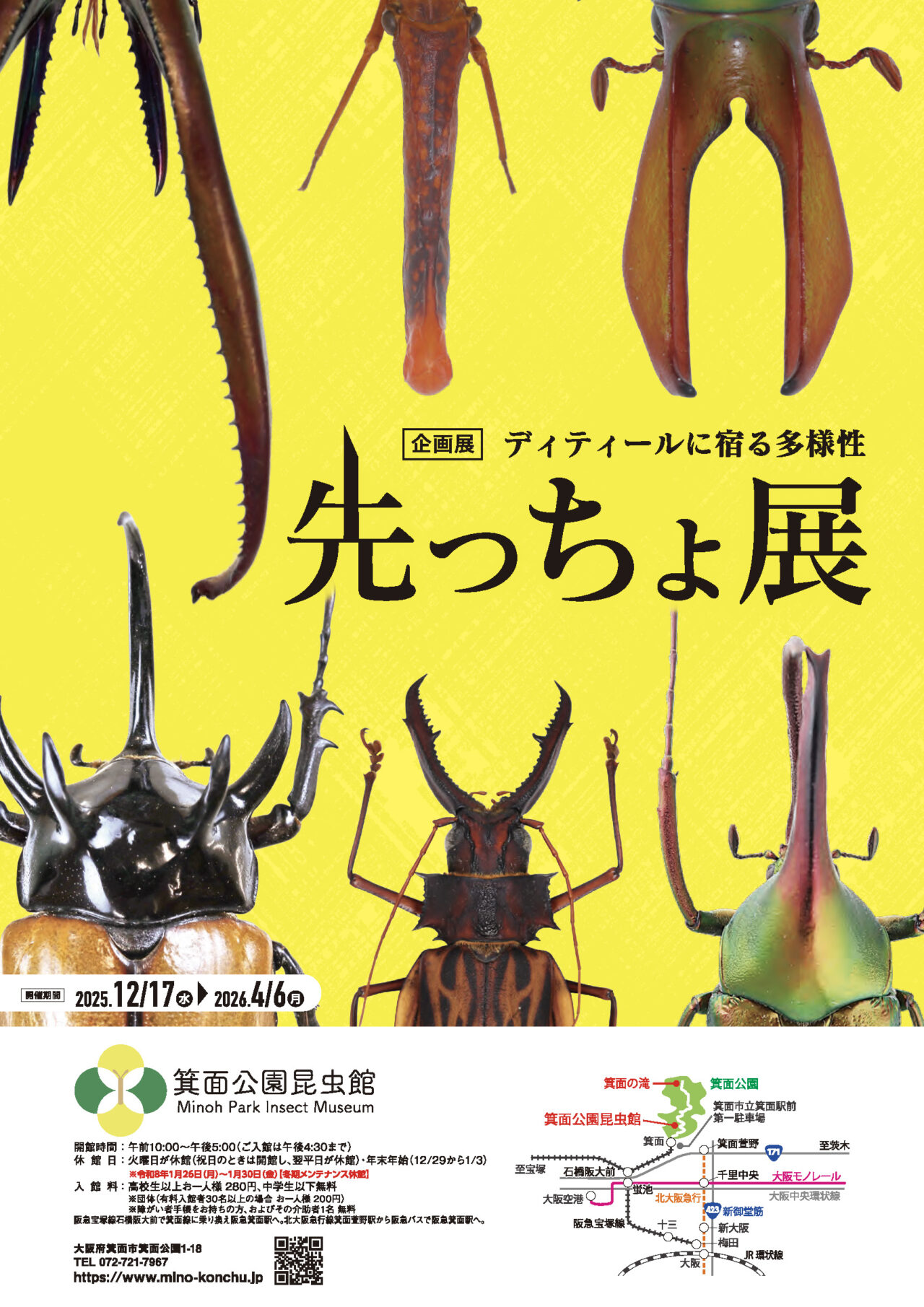 箕面市箕面公園昆虫館2026年2月先っちょ展