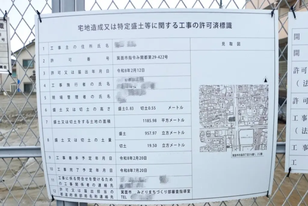 箕面市坊島飲食店建設中2026年5月