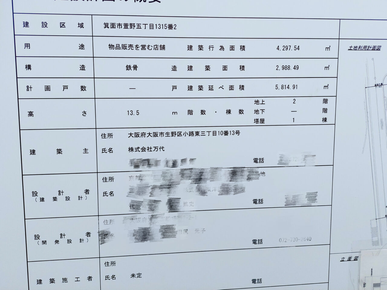 箕面市萱野株式会社万代2026年6月